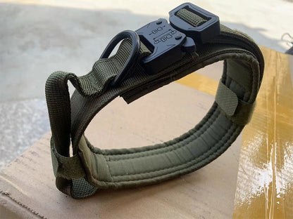 Dog Training Collar Adjustable Tactical Dog Collar and Leash Set Control Handle Pet Lead Collar for Medium and Large Dogs