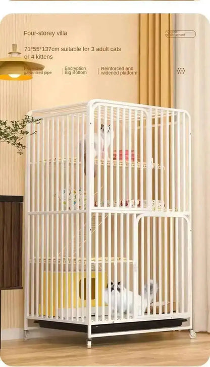 Large Activity Modern Iron Square Tube Mesh Cat Cat Cages Creative Pet Villa Luxury Cat Free House Space House Pet Supplies