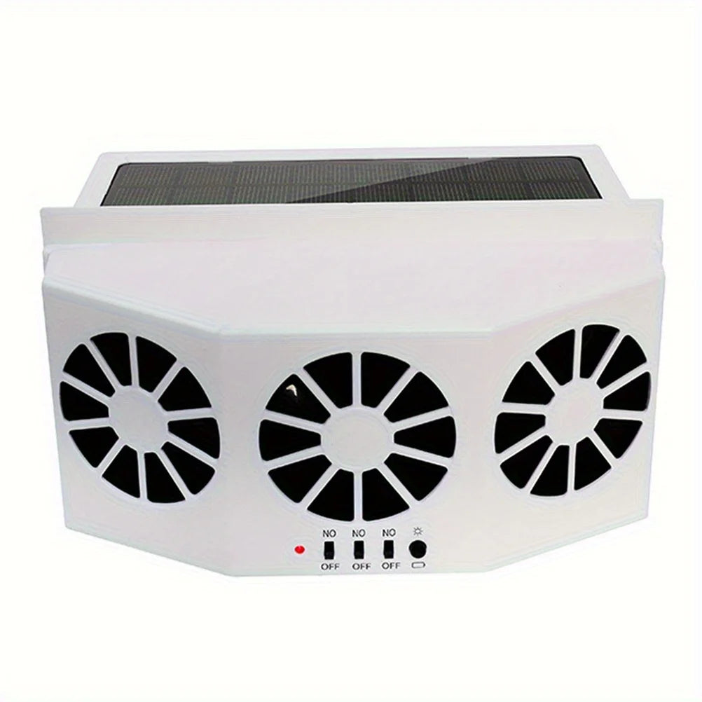 Solar Powered Car Ventilation Fan - Car Fan for Solar Cooling Vent Exhaust Radiator with Air Circulation and Quiet Operation