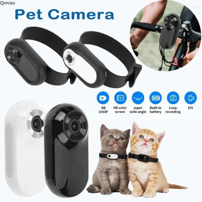 Portable Thumb Pet Camera HD 1080p Detachable Pet Recorder Anti-shake Cat and Dog View Camera Attaches To Collar Outdoor Sports