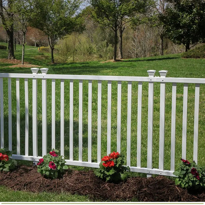 No Dig Zippity Baskenridge Temporary Vinyl Panel Fencing Kit for Yard.