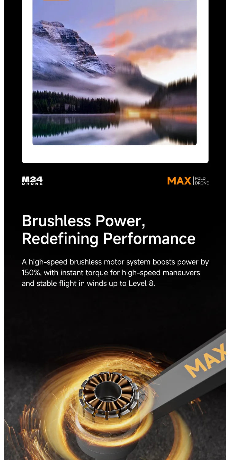 M24 8K GPS Drone with Large Touchscreen-5G Transmission Smart Obstacle Avoidance Auto Return Home Night Flight Tracking Lost Pats