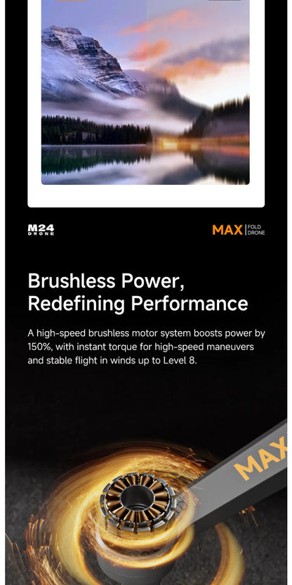 M24 8K GPS Drone with Large Touchscreen-5G Transmission Smart Obstacle Avoidance Auto Return Home Night Flight Tracking Lost Pats