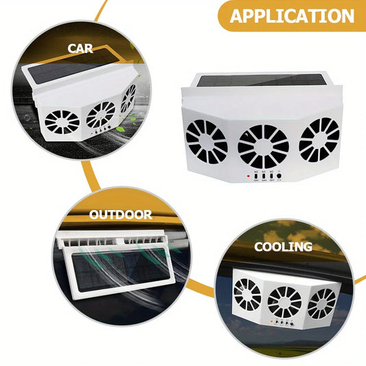 Solar Powered Car Ventilation Fan - Car Fan for Solar Cooling Vent Exhaust Radiator with Air Circulation and Quiet Operation