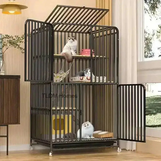 Large Activity Modern Iron Square Tube Mesh Cat Cat Cages Creative Pet Villa Luxury Cat Free House Space House Pet Supplies