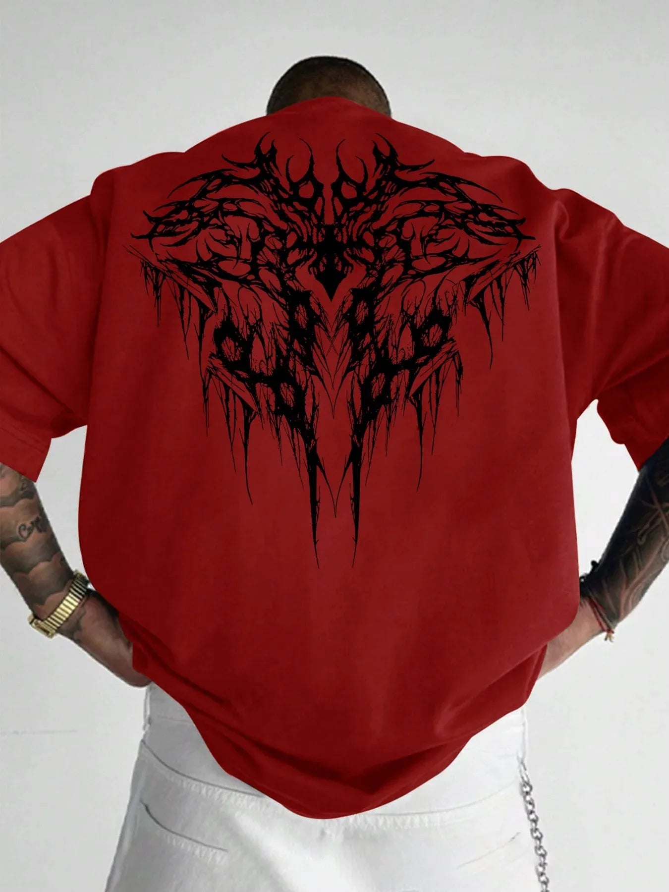 Gothic Style Geometric Print Unisex T-shirt 100% Cotton