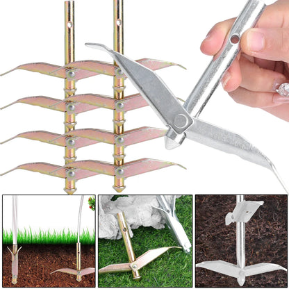 Semi-Permanent Ground Anchor. Heavy Duty Anti Rust Steel. Provides Strong Windproof Anchor/Stake for Fixed Outdoor Structures.