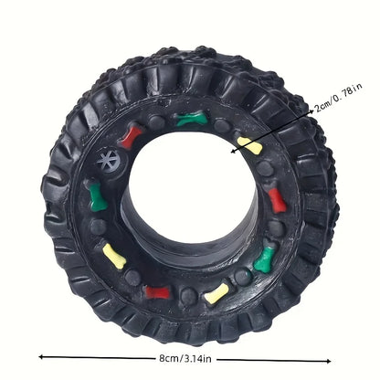 Puppy Teeth Training Toy Durable Dog Chew Wheel Interactive Sound Toy Chew-Resistant for Small Medium Dogs Pet Supplies