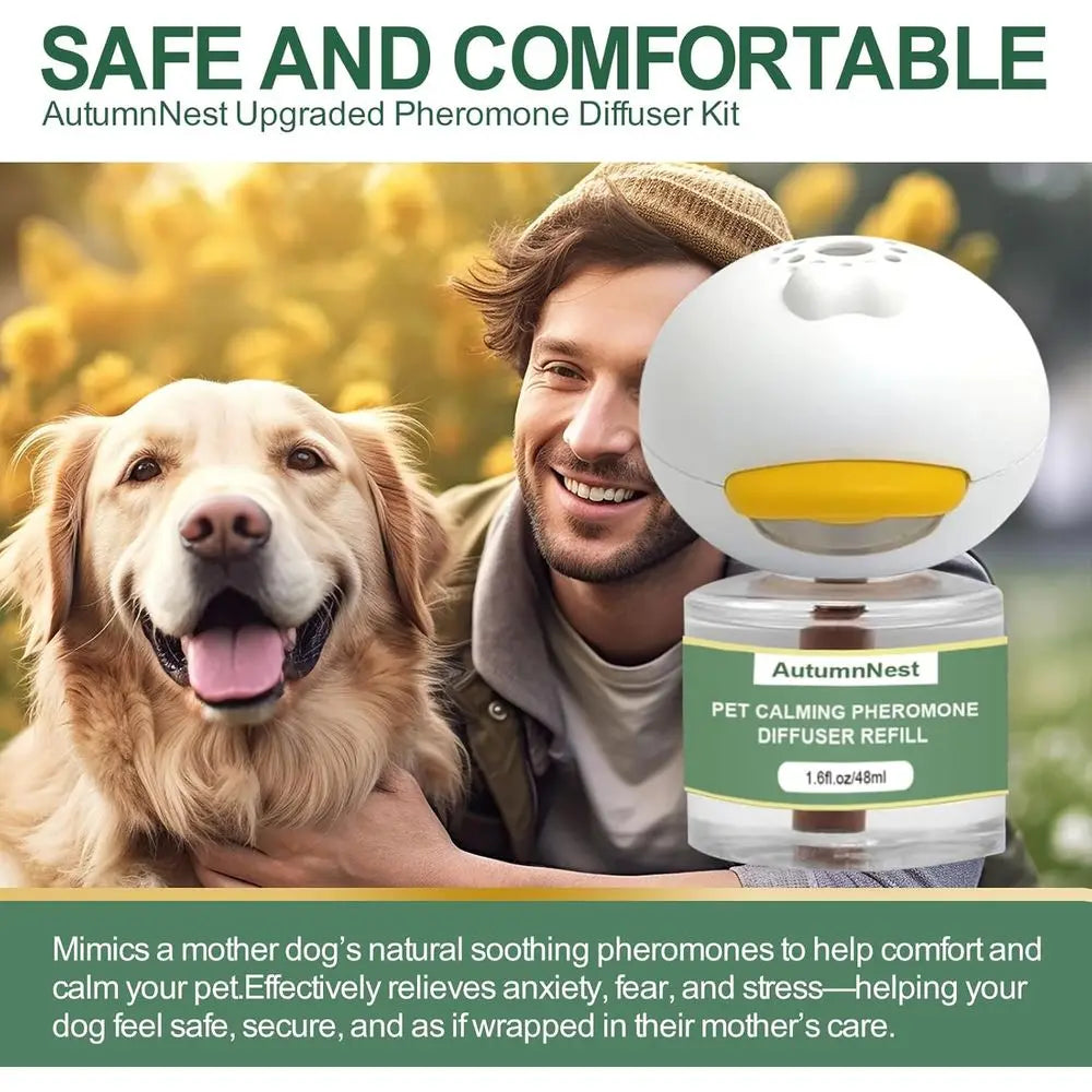 All-in-One Dog Calming Kit: 4 Aroma Diffusers + 10 48ml Pheromone Refills for Anxiety, Barking, Stress Relief