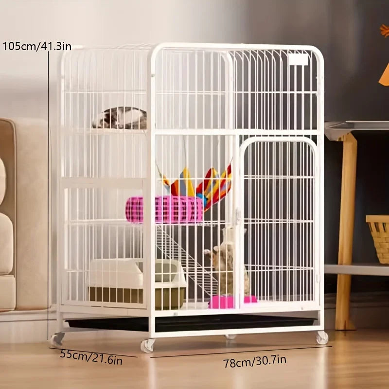 Black Square Tube Dog Cage Extra Large Free Space Pet Cat House Indoor Cat Houses For Small And Medium-Sized Cat Households