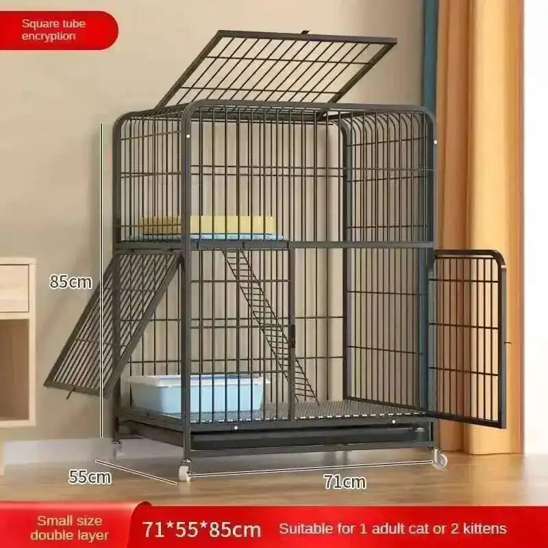 Large Activity Modern Iron Square Tube Mesh Cat Cat Cages Creative Pet Villa Luxury Cat Free House Space House Pet Supplies