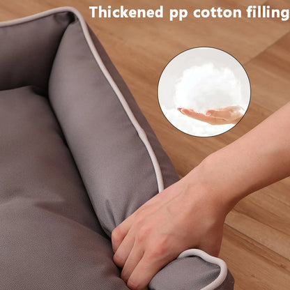 Four Season Square Dog Bed for Large Dog Mattress Bite-resistant Cat Bed Soft Thickened Dog Bed Waterproof Sofa Pet House Removable Pad