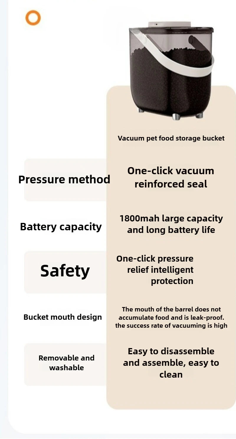 Intelligent Pet Food Container Vacuum 10L Easy Clean Cat Food Storage Moisture-proof and Insect-proof Pet Products Supplies