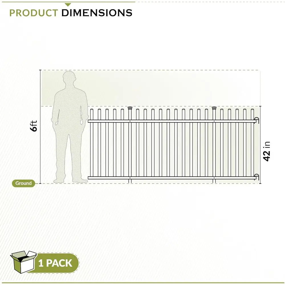 42L x 92W Lightweight Portable White Vinyl Picket Fence Panel, Ideal for Outdoor and Indoor Temporary Events, Easy Setup for Backyard Use