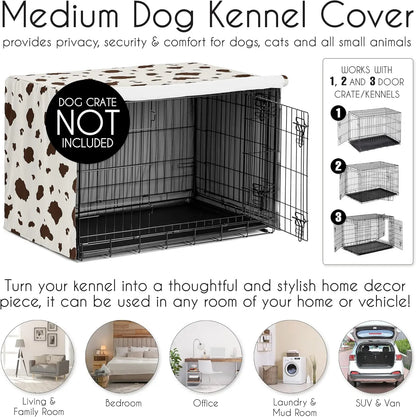 36in. Medium Dog Crate Cover (Western Cow Print) Pet Cage, Kennel Covers (Southern, Charm, Country, South, Wild West) Create a comfortable and cozy space for your four-legged friend with a protective fabric that securely cove