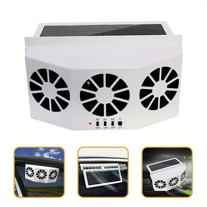 Solar Powered Car Ventilation Fan - Car Fan for Solar Cooling Vent Exhaust Radiator with Air Circulation and Quiet Operation