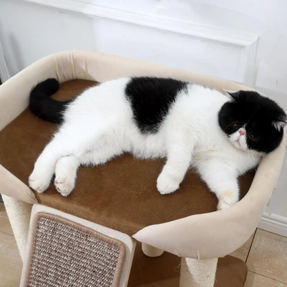 Cat Tree Tower with Extra Large Platform, Scratching Ramp for large and multiple cats