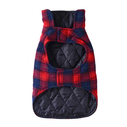 Pet Vest Coat Cotton British Plaid Style Winter Warm