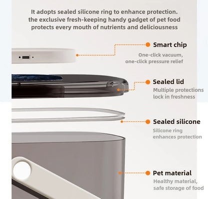 Intelligent Pet Food Container Vacuum 10L Easy Clean Cat Food Storage Moisture-proof and Insect-proof Pet Products Supplies