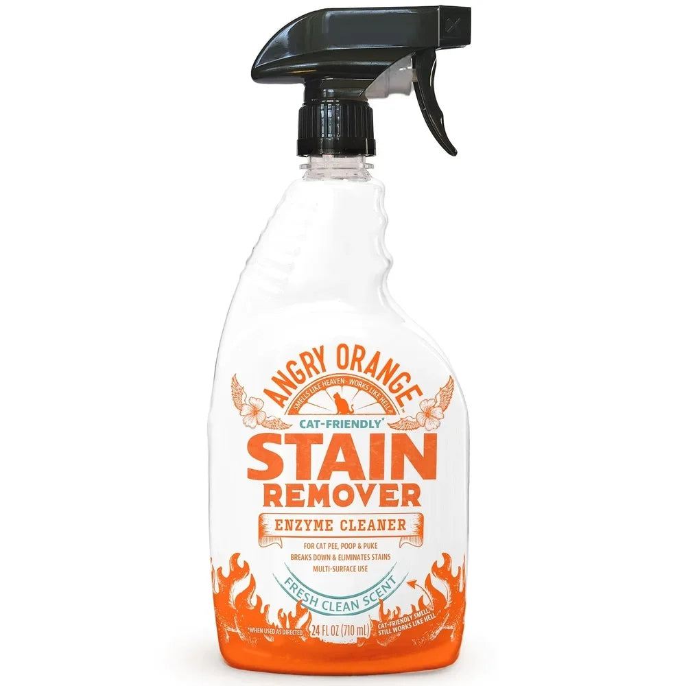 Cat Friendly Stain Remover Enzyme Cleaner Multi Surface Odor Eliminator Fresh Scent Pet Carpet Urine Feces Vomit 24oz