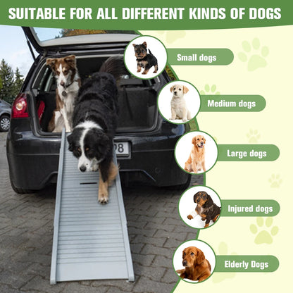 Folding Portable Pet Stair Ramp Non-Slip Rug Surface Dog SUV & Truck Ramp Pet Ramp Stairs for Medium & Large Dogs Get Into A Car