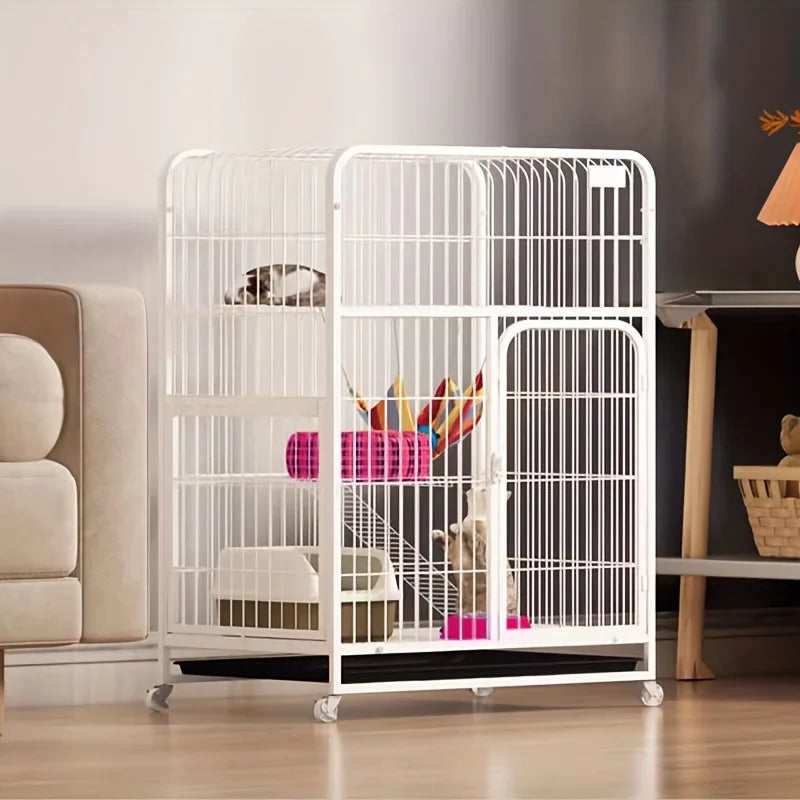 Black Square Tube Dog Cage Extra Large Free Space Pet Cat House Indoor Cat Houses For Small And Medium-Sized Cat Households