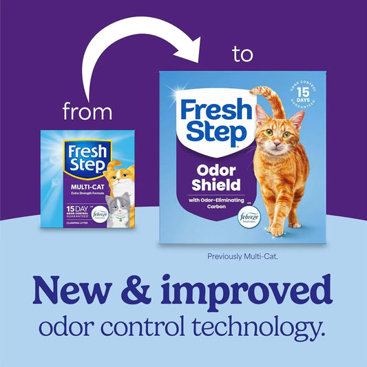 Clumping Cat Litter for Multi-Cat Homes, Long-Lasting Odor Control with Activated Charcoal, Low Dust Formula, 14 lb
