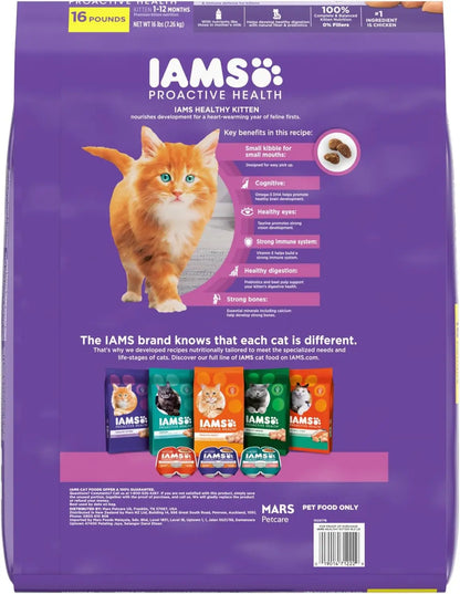 Healthy Kitten Dry Cat Food with Chicken, 16 lb Bag for Growing Cats