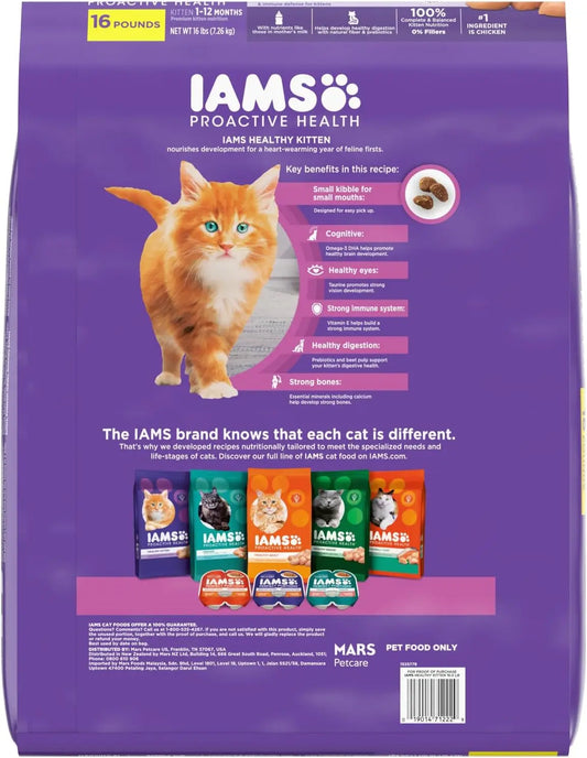 Healthy Kitten Dry Cat Food with Chicken, 16 lb Bag for Growing Cats