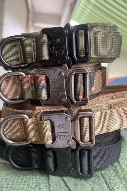Dog Training Collar Adjustable Tactical Dog Collar and Leash Set Control Handle Pet Lead Collar for Medium and Large Dogs