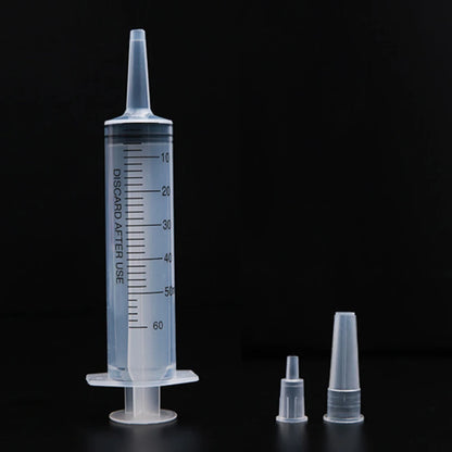 60/100ml Measuring Syringe Reusable Plastic Nutrient Filling Syringe Without Needle Syringe Glue Pet Feeding Needle Kitchen Tool