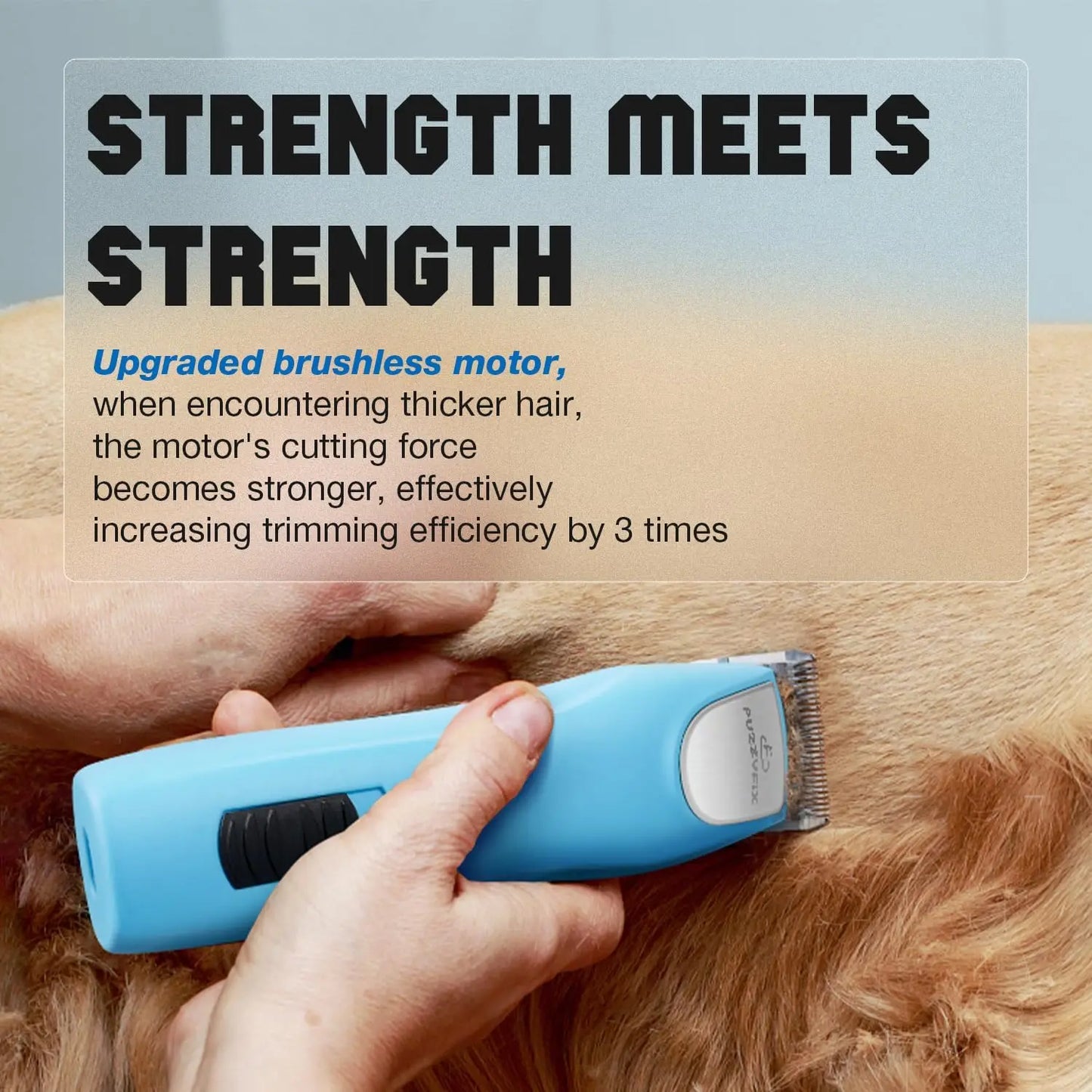 Professional Cordless Pet Clippers for Thick Matted Coats. 2-Speeds and Low Noise.