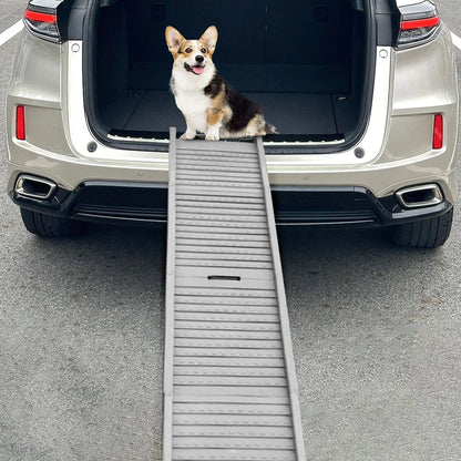 Folding Portable Pet Stair Ramp Non-Slip Rug Surface Dog SUV & Truck Ramp Pet Ramp Stairs for Medium & Large Dogs Get Into A Car
artificial turf is recommended.
4. Foldable with Handle: The foldable car ramp for dogs easily f