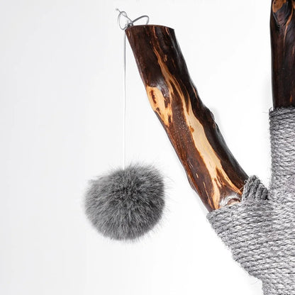 Cat Tree Tower for Large Cats, Large Cat Tree for Maine Coon Indoor Cats with Faux Fox Fur, Solid Wood Sisal Scratching Post,