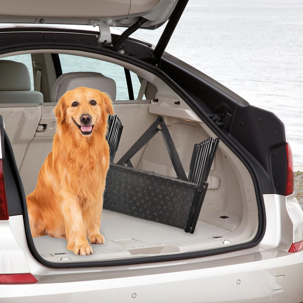5 Steps Dog Car Ramp for Large Dog with Nonslip Surface Foldable Car Dog Stairs Large Dog Step for High Beds Trucks Cars and SUV