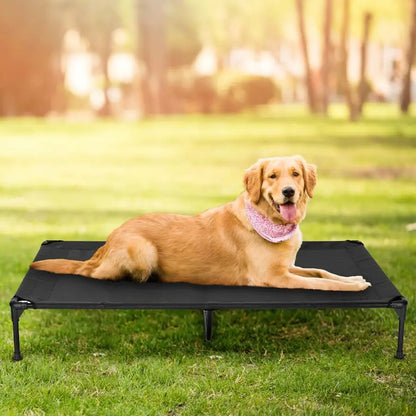 Large Raised Indoor/Outdoor Cot/Bed for Pets, Washable Mesh, Cooling, Chew Proof, Heavy Duty