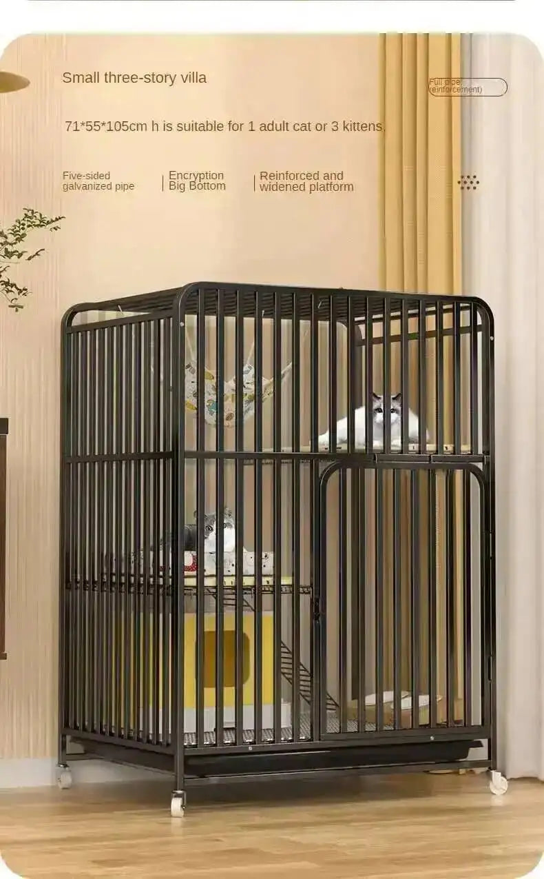 Large Activity Modern Iron Square Tube Mesh Cat Cat Cages Creative Pet Villa Luxury Cat Free House Space House Pet Supplies