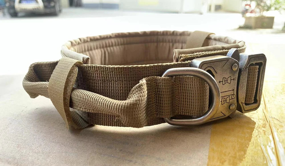 Dog Training Collar Adjustable Tactical Dog Collar and Leash Set Control Handle Pet Lead Collar for Medium and Large Dogs