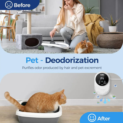 Ozone Odor Eliminator for Strong Smells, Strong Smells with Ionizer for Home Use in Bedroom, Kitchen, Pet Areas