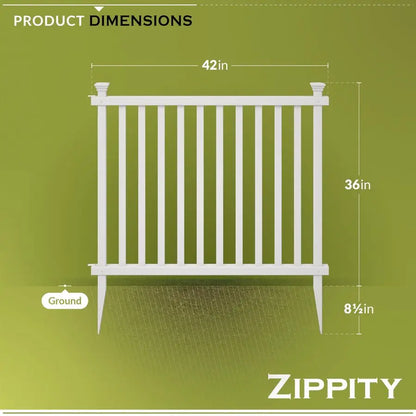 No Dig Zippity Baskenridge Temporary Vinyl Panel Fencing Kit for Yard.