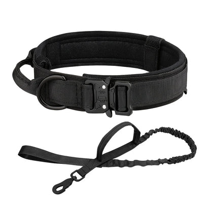 Dog Training Collar Adjustable Tactical Dog Collar and Leash Set Control Handle Pet Lead Collar for Medium and Large Dogs
