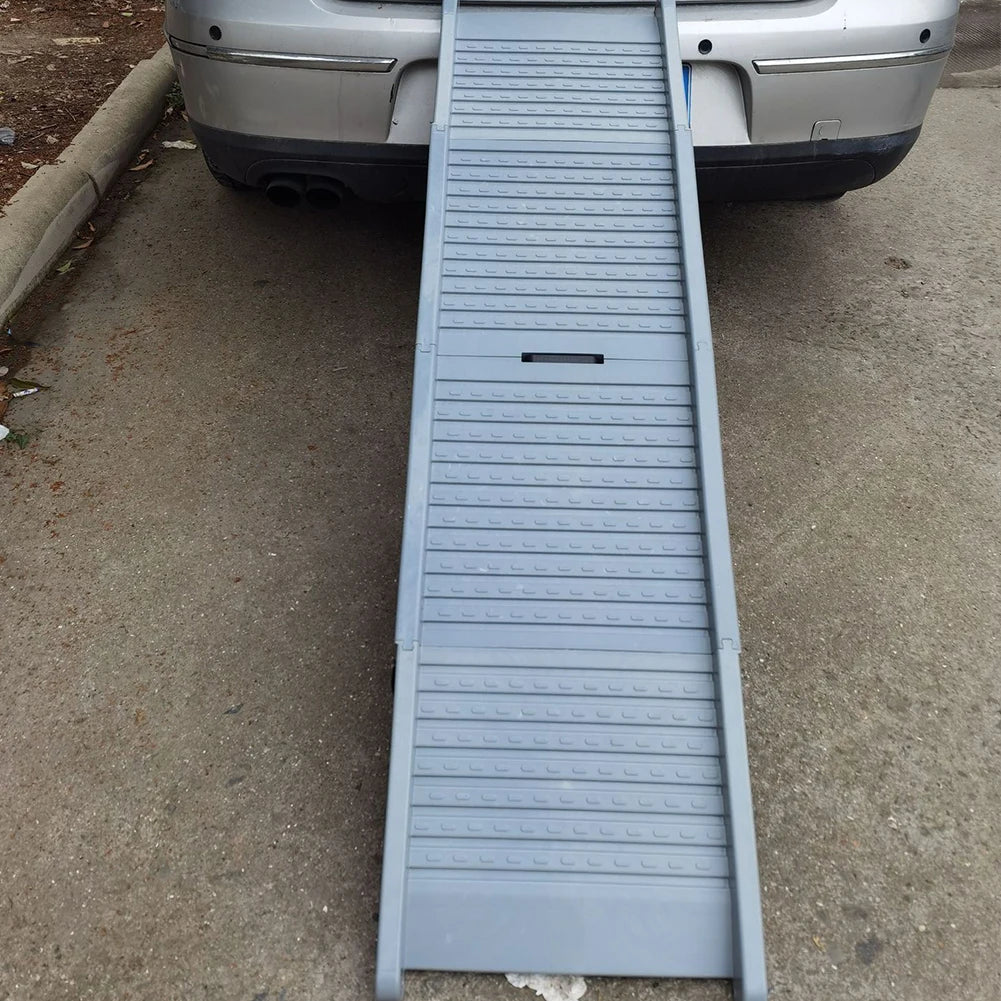 Folding Portable Pet Stair Ramp Non-Slip Rug Surface Dog SUV & Truck Ramp Pet Ramp Stairs for Medium & Large Dogs Get Into A Car