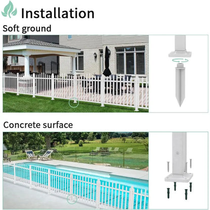 White Vinyl Scalloped Picket Fence Panels, 84 Long x 32 High, 20 Pickets for Outdoor Garden or Yard Decoration