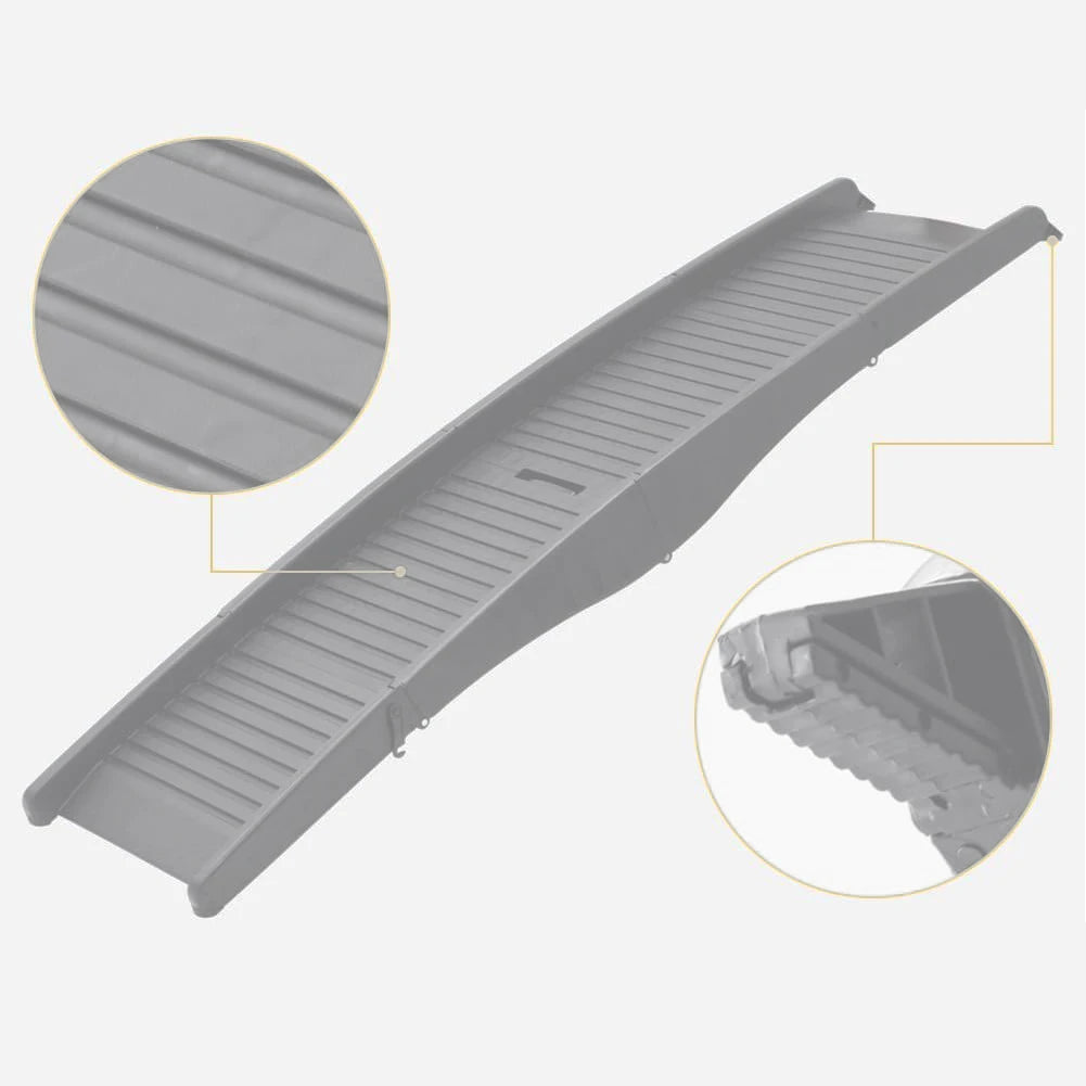 Folding Portable Pet Stair Ramp Non-Slip Rug Surface Dog SUV & Truck Ramp Pet Ramp Stairs for Medium & Large Dogs Get Into A Car
artificial turf is recommended.
4. Foldable with Handle: The foldable car ramp for dogs easily f