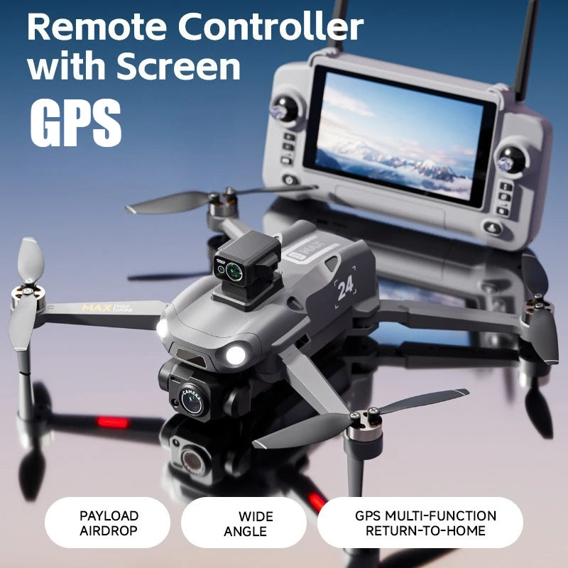 M24 8K GPS Drone with Large Touchscreen-5G Transmission Smart Obstacle Avoidance Auto Return Home Night Flight Tracking Lost Pats
