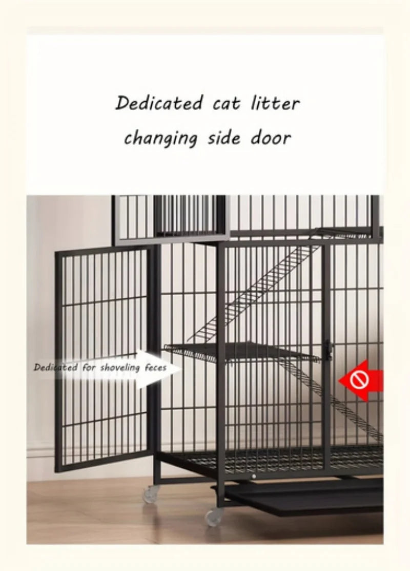 Black Square Tube Dog Cage Extra Large Free Space Pet Cat House Indoor Cat Houses For Small And Medium-Sized Cat Households