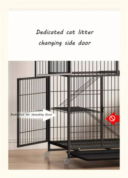 Black Square Tube Dog Cage Extra Large Free Space Pet Cat House Indoor Cat Houses For Small And Medium-Sized Cat Households