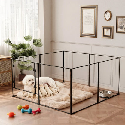 Large Acrylic Indoor Pet Playpen Enclosure Cage Fence Pet Whelping Box Full Visibility