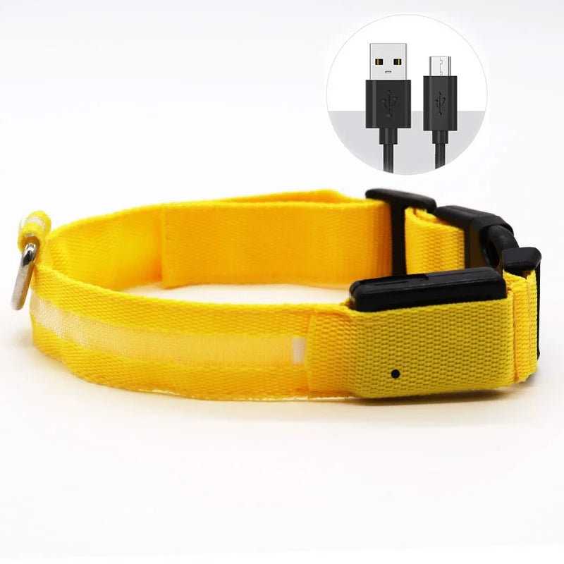 Luminous LED Illuminated collar lights up, flashes, and glows. Collar is comfortable, lightweight, skin-friendly, and stylish. The glowing, flashing, or luminous light makes your pet visible at night or in bad weather conditi