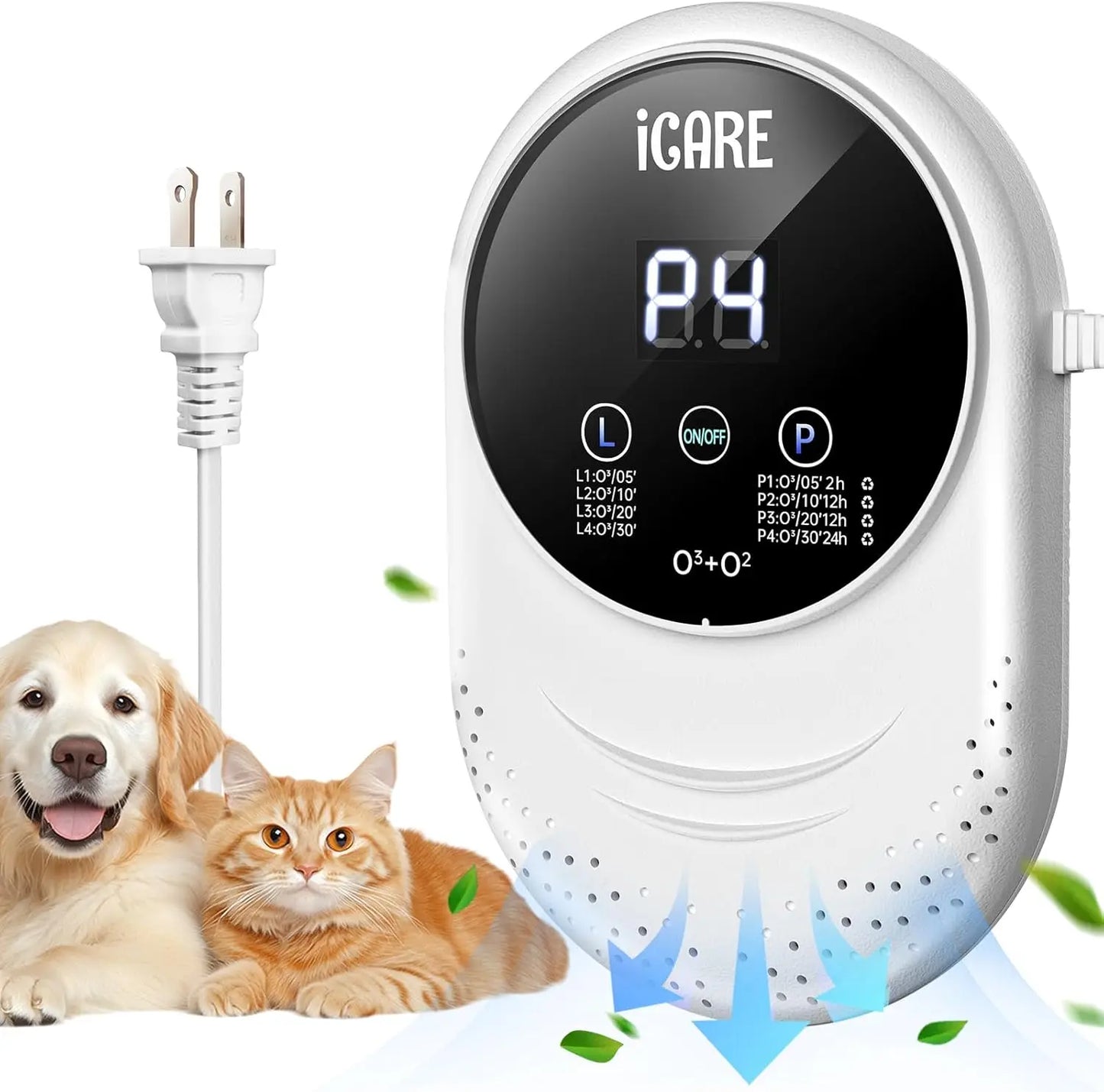 Ozone Odor Eliminator for Strong Smells, Strong Smells with Ionizer for Home Use in Bedroom, Kitchen, Pet Areas